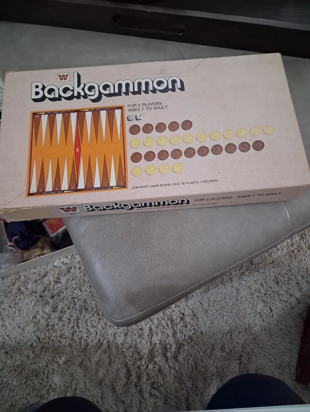 Vintage Backgammon & Checkers Game